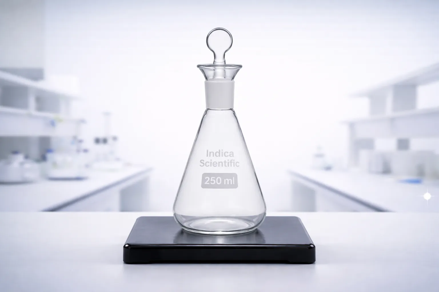 Specialized flask for iodine titration and analysis