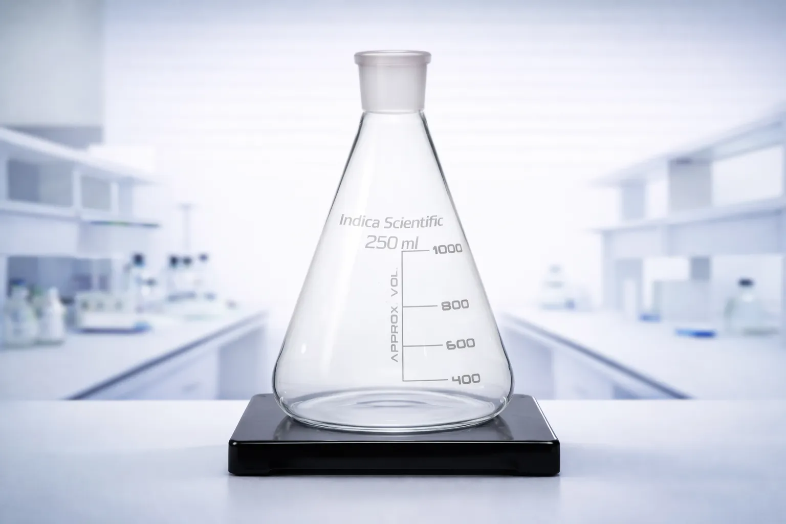 Premium conical flask with ground glass joint for apparatus connection